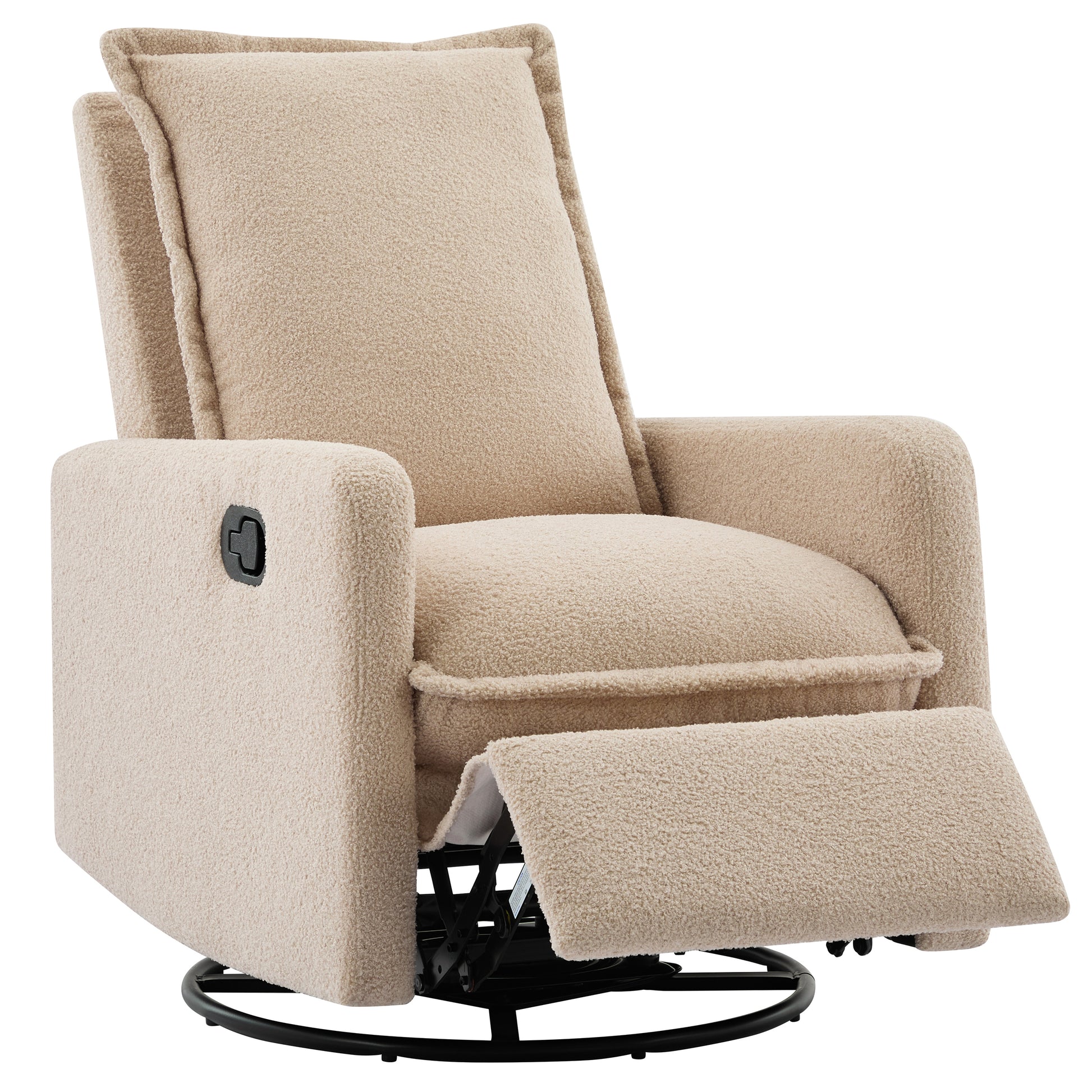 variant-group:rf-n701p348238o|Roomfitters Swivel Rocker Recliner Chair, Glider Rocking Armchair, Teddy Fleece Nursery Reclining Lounge Accent Chair, Oatmeal