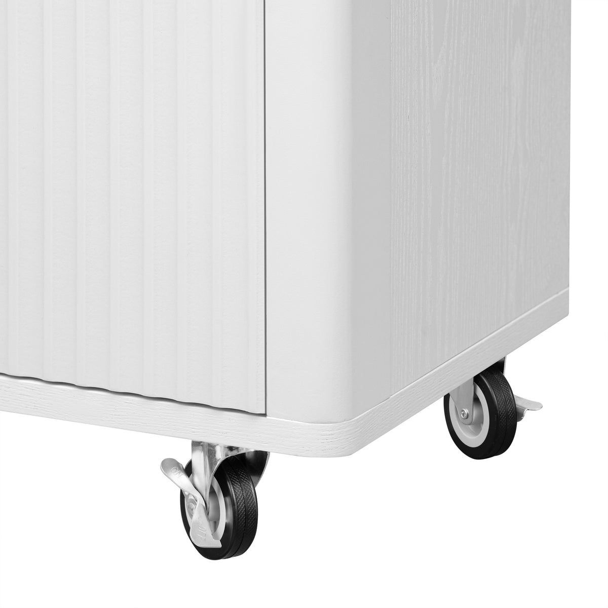variant-group:rf-n707p221446w|Roomfitters 51" Fluted Kitchen Island with Drop Leaf, Rolling Cart with Storage Rack, Farmhouse Style, Towel Rack, White