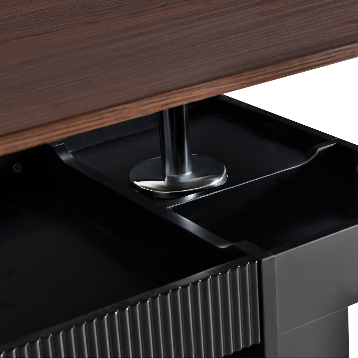 variant-group:rf-n724p292505b|Roomfitters Adjustable Sofa Side Table with Lift-Top, Rotating Surface and Storage on Wheels for Small Spaces, Black