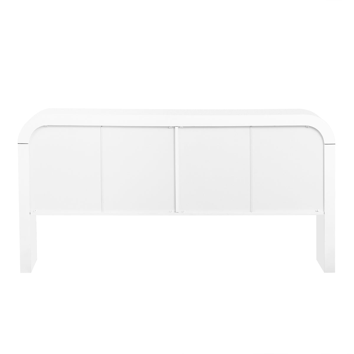 variant-group:rf-n711p415846k|Roomfitters Modern Rustic White Curved Wave Pattern Console Table with Adjustable Storage Shelf and Elegant Wooden Handles