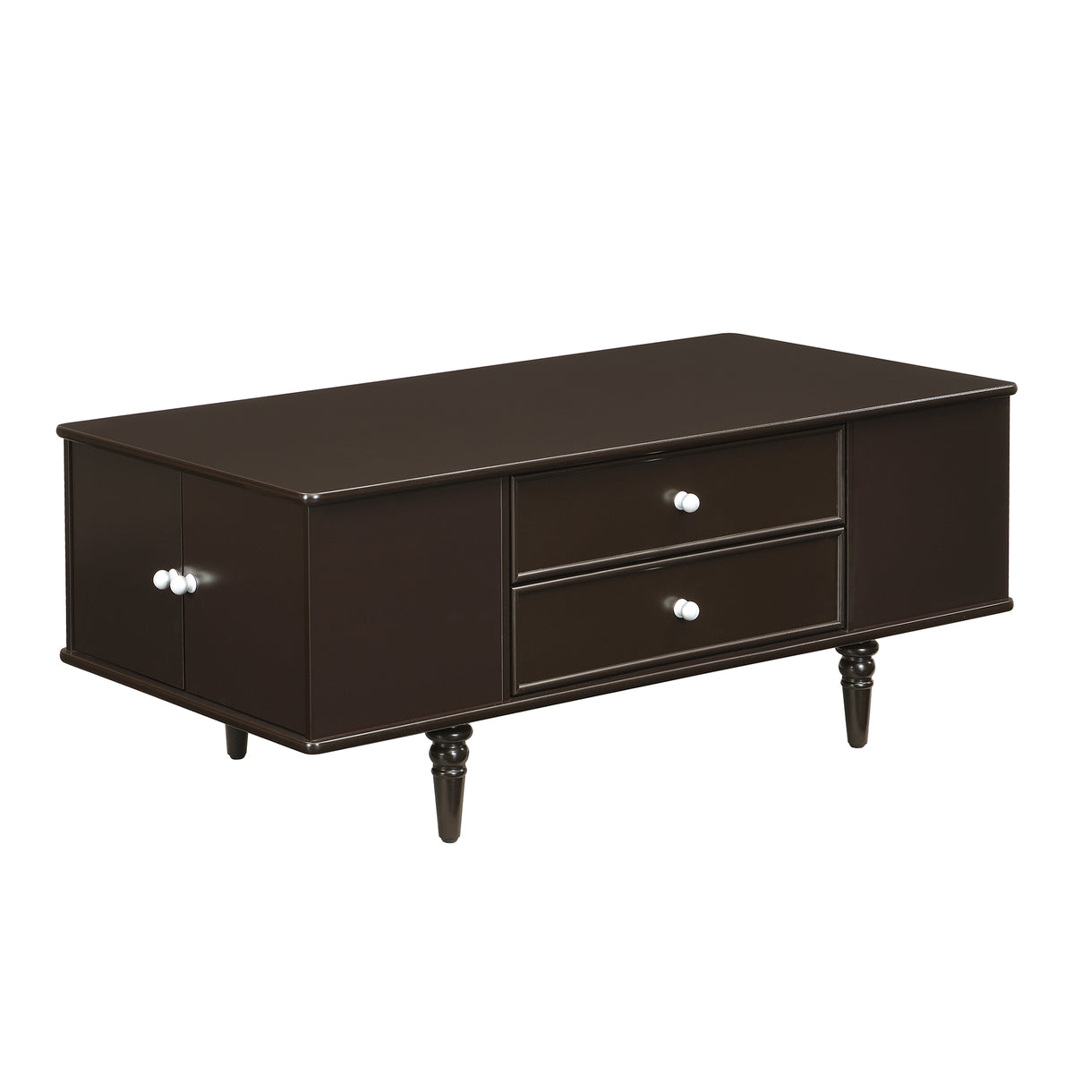 variant-group:rf-n724p286418d|Roomfitters Modern Rectangle Coffee Table with 4 Drawers and Hidden Side Storage, Solid Wood Legs, Brown