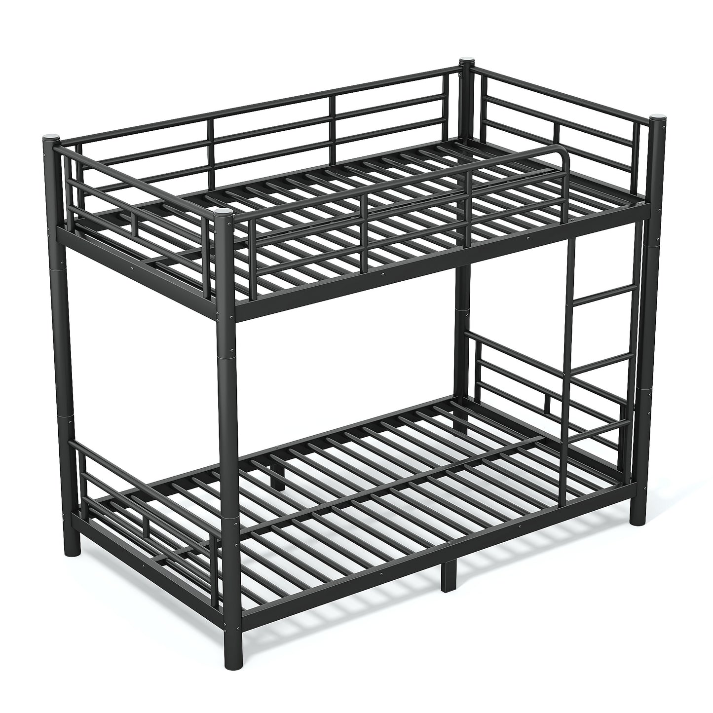 variant-group:rf-w1580p454721|Roomfitters Twin XL over Twin XL Metal Bunk Bed Frame for Teens Adults, Convertible 2 Separate Beds Round Tube, Black