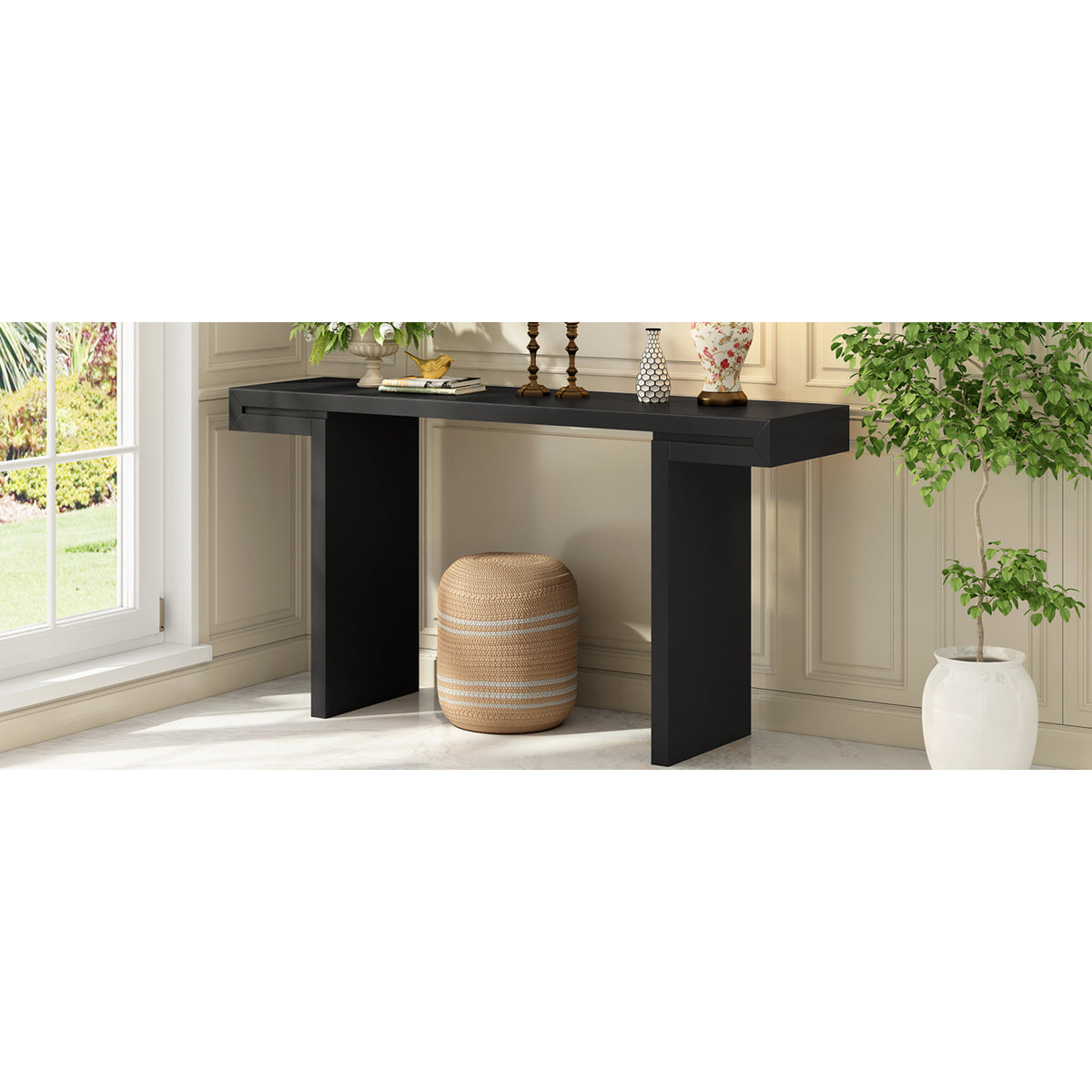 variant-group:rf-n711p303209b|Roomfitters 60" Modern Minimalist Console Table, Slim Entryway Sofa Table for Hallway and Living Room Decor, Black