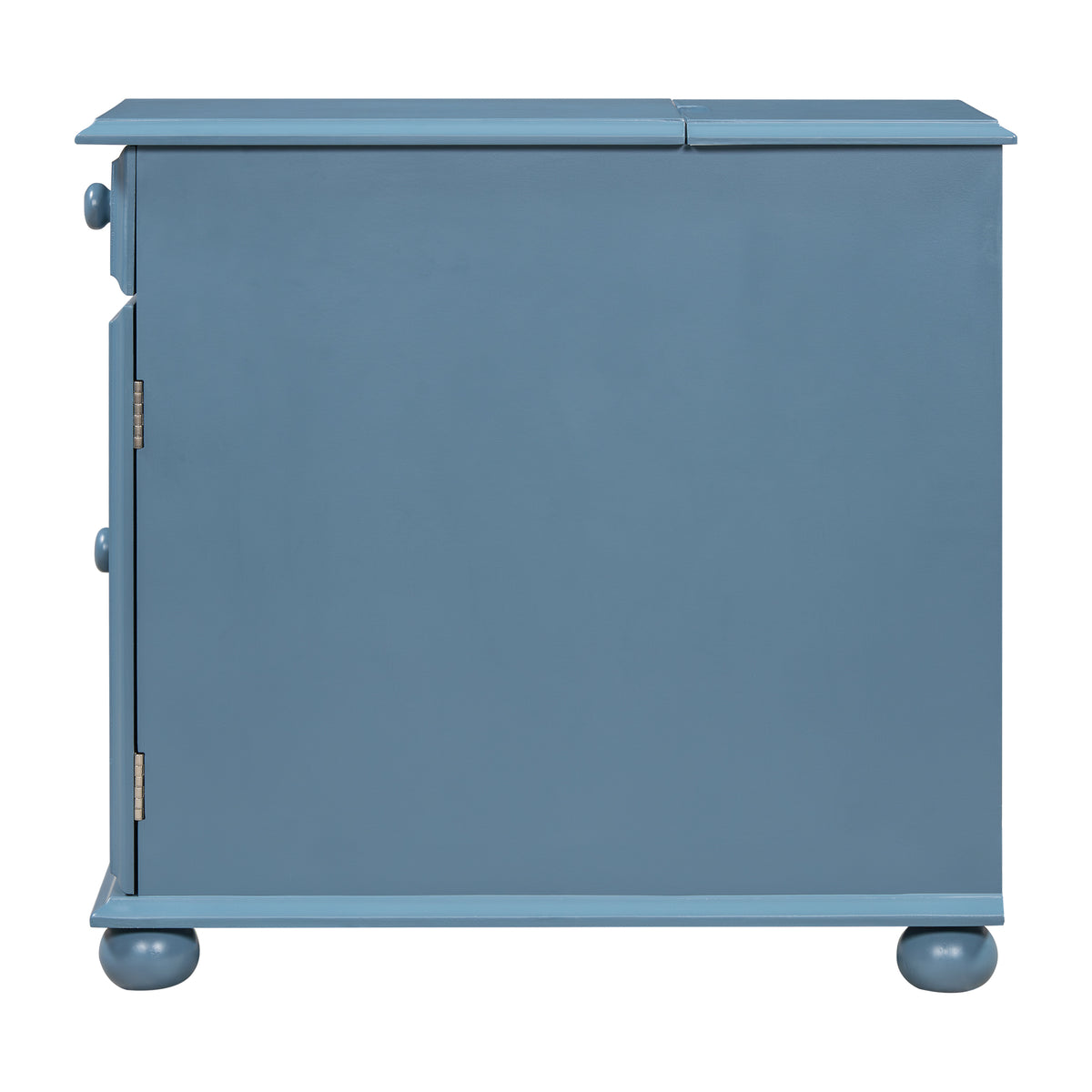 variant-group:rf-n724p293133m|Roomfitters Vintage Sofa Side Table with USB Ports, Flip Top, Cup Holders and Bookshelf Storage for Small Spaces, Navy Blue