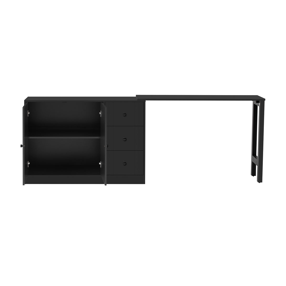 variant-group:rf-n711p334768b|Roomfitters Extendable Sideboard Buffet Cabinet with Storage, Multifunctional Console Table for Dining Room, Black