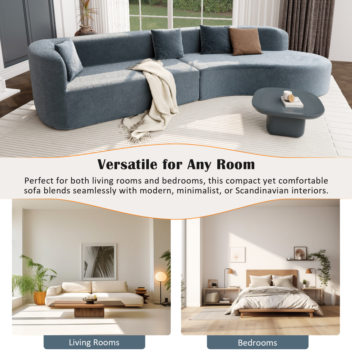 variant-group:rf-n711wy000456aae|Roomfitters 132" Sectional Sofa, Modern Curved Design L-Shaped Modular Couch for Living Room Furniture, Dark Blue