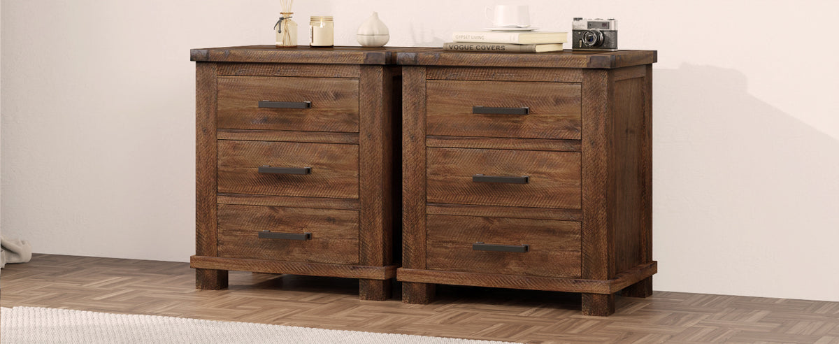 variant-group:rf-n701bs701p455591d|Roomfitters 3 Drawer Reclaimed Solid Wood Farmhouse Nightstand Set of 2, Rustic Bedside End Side Accent Table, Natural