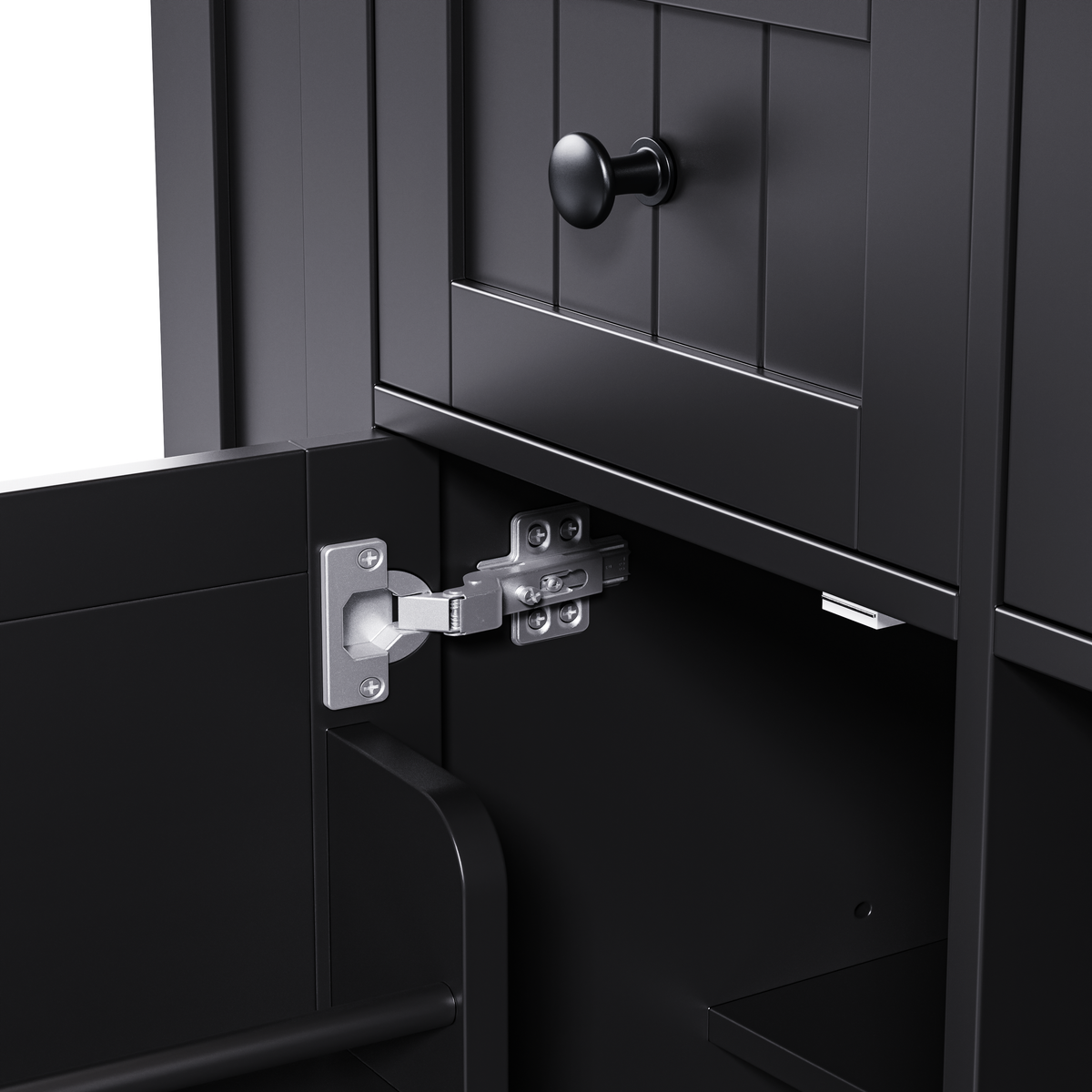 variant-group:rf-n707s003007b|Roomfitters 53" Kitchen Island with 2 Bar Stools, Drop Leaf, Power Outlet, Rolling Kitchen Cart Set with Storage, Black