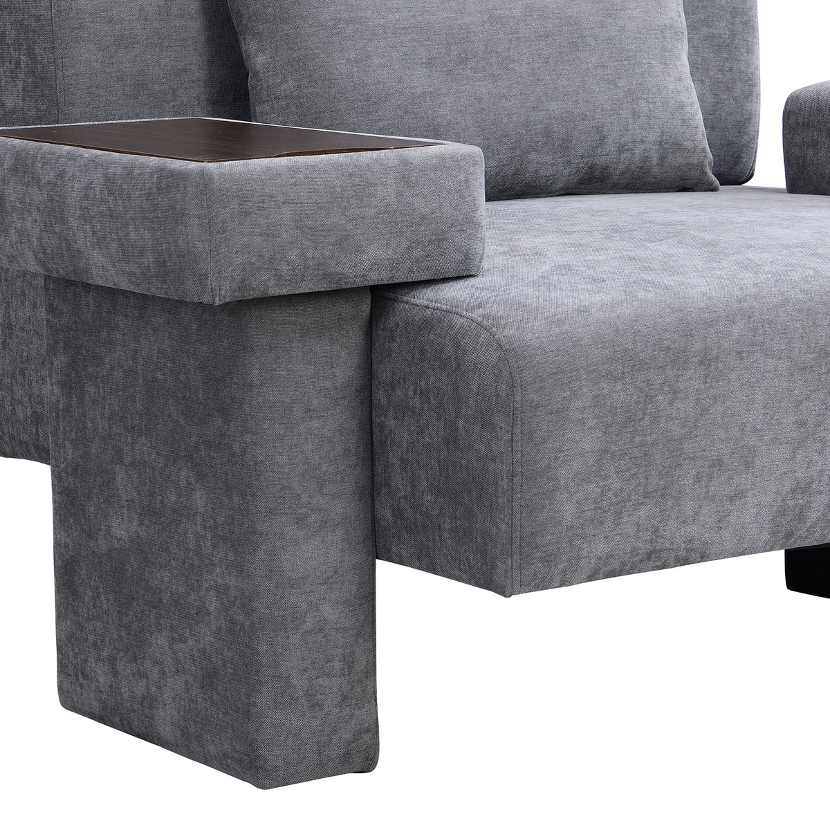 variant-group:rf-n724sj000130aae|Roomfitters Oversized Mid-Century Armchair 48” Wide with Soft Cushion and Wood Frame, Lounge Reading Chair, Gray