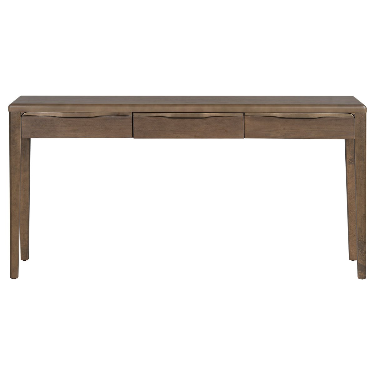 variant-group:rf-n711p401926d|Roomfitters Light Luxury Brown Oak Veneer Console Table with 3 Wavy Curved Drawers and Soft Rounded Corners