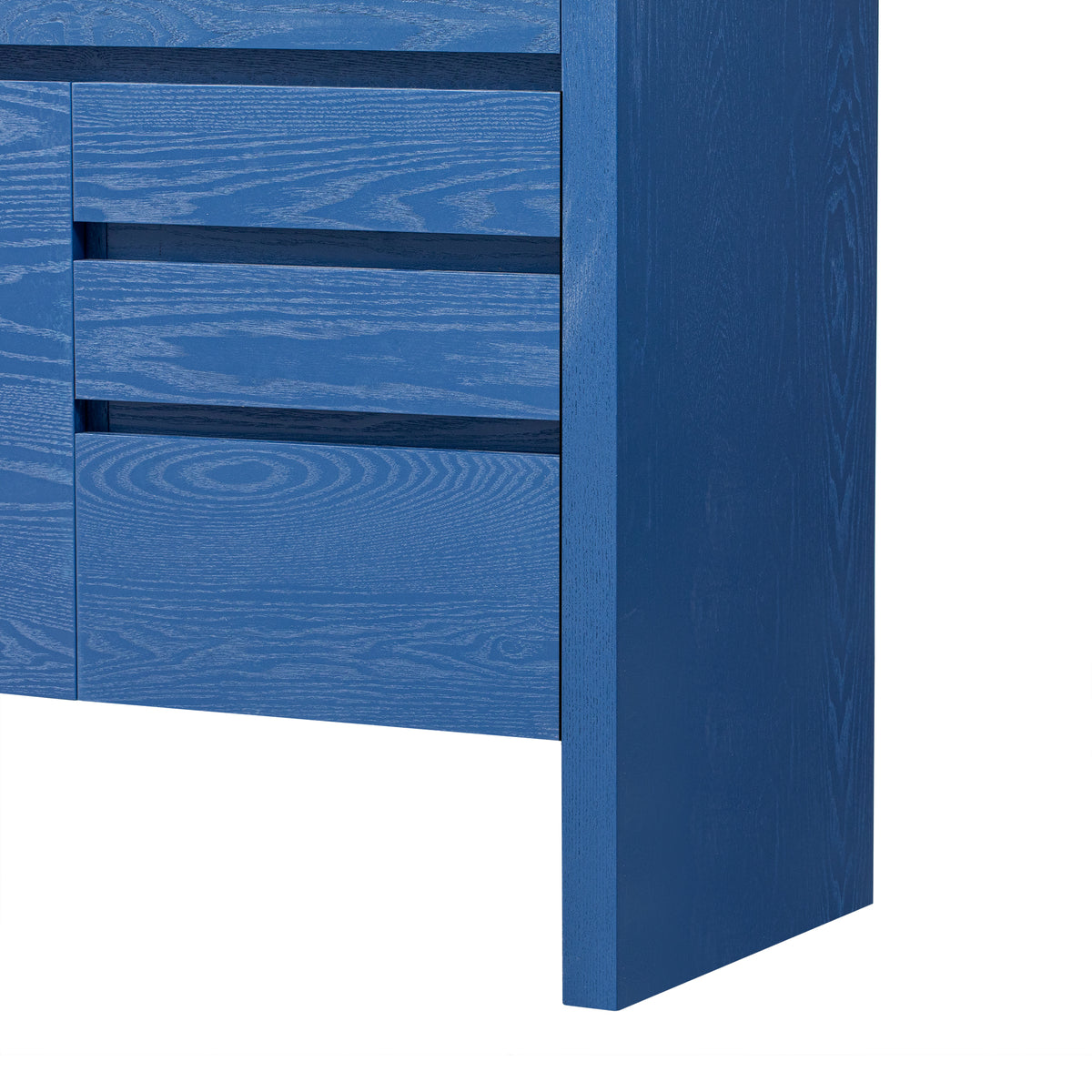variant-group:rf-n711p289141v|Roomfitters 60" Modern Solid Wood Veneer Sideboard with 3 Doors & 3 Drawers, Open Shelf & Cable Cutout, Large Storage Cabinet for Dining, Hallway, Living Room, Navy Blue