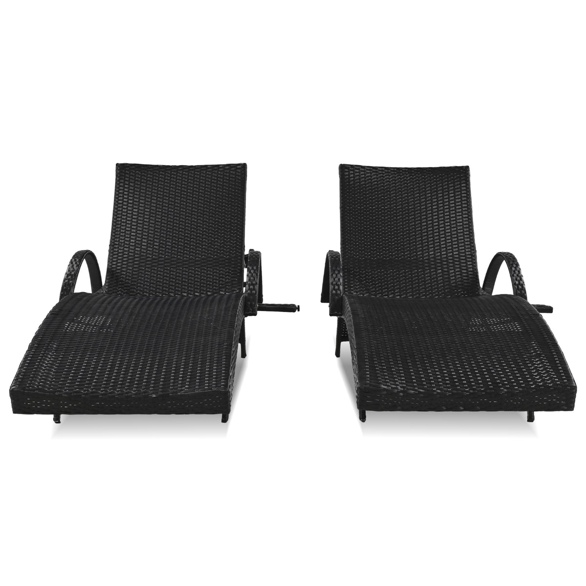 variant-group:rf-n707wf321204aab|Roomfitters 80" Outdoor Wicker Chaise Lounge Chairs, Set of 2, Reclining Patio Chairs with Pull-Out Table, Black