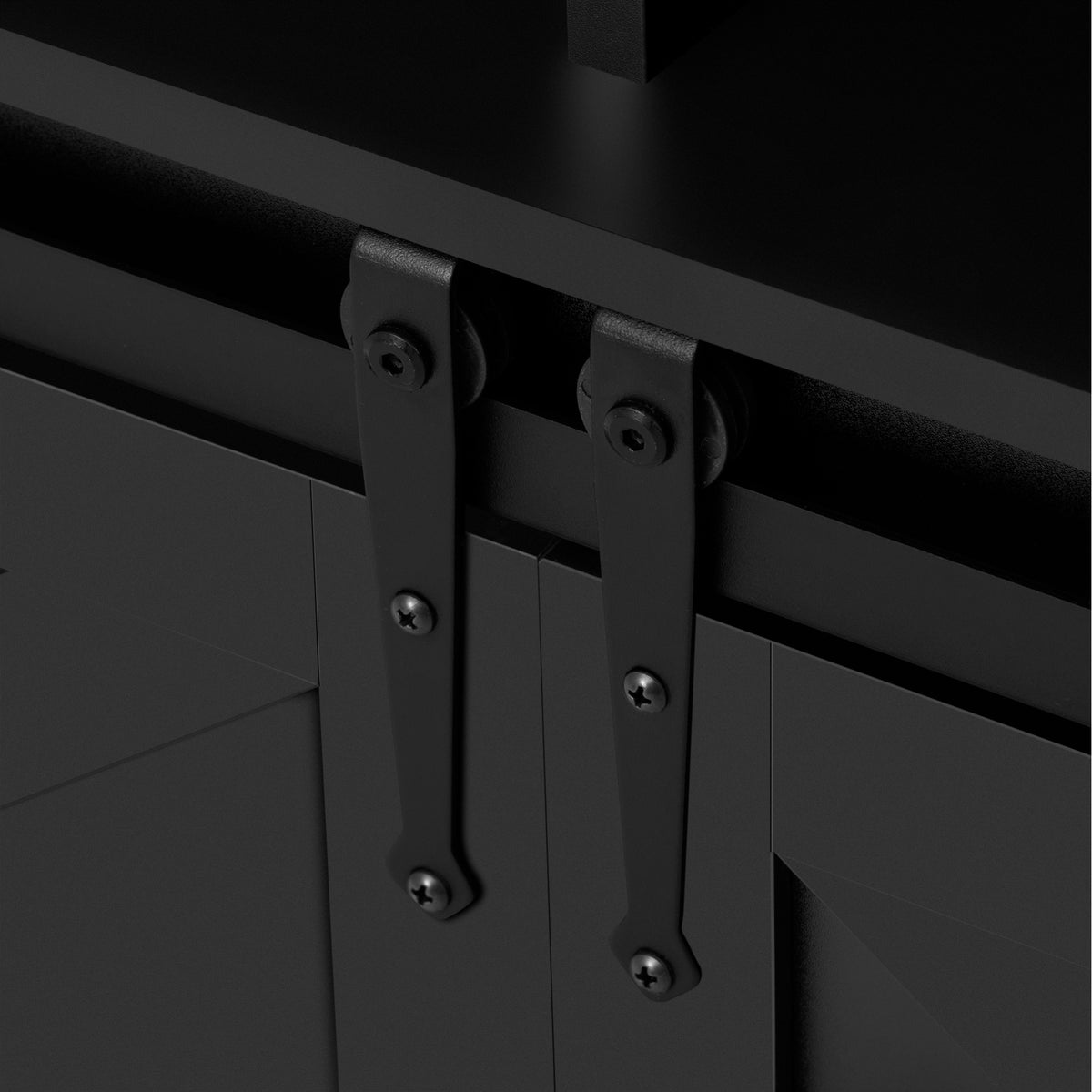 variant-group:rf-n711p347388b|Roomfitters 59.3" Sideboard Buffet Cabinet with Sliding Barn Doors, Modern Farmhouse Storage for Kitchen & Dining, Black