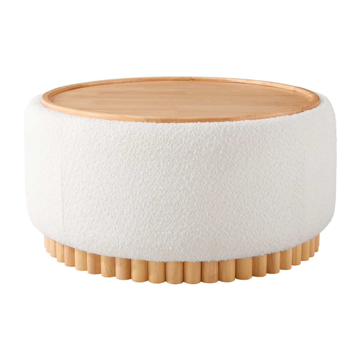 variant-group:rf-n723p405304a|Roomfitters 29 Inch Round Storage Ottoman with Reversible Wooden Tray Top, Upholstered Coffee Table for Living Room, Beige