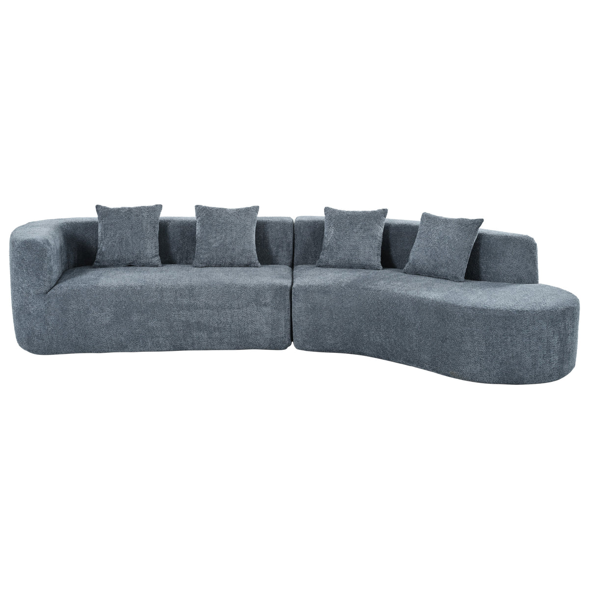 variant-group:rf-n711wy000456aae|Roomfitters 132" Sectional Sofa, Modern Curved Design L-Shaped Modular Couch for Living Room Furniture, Dark Blue