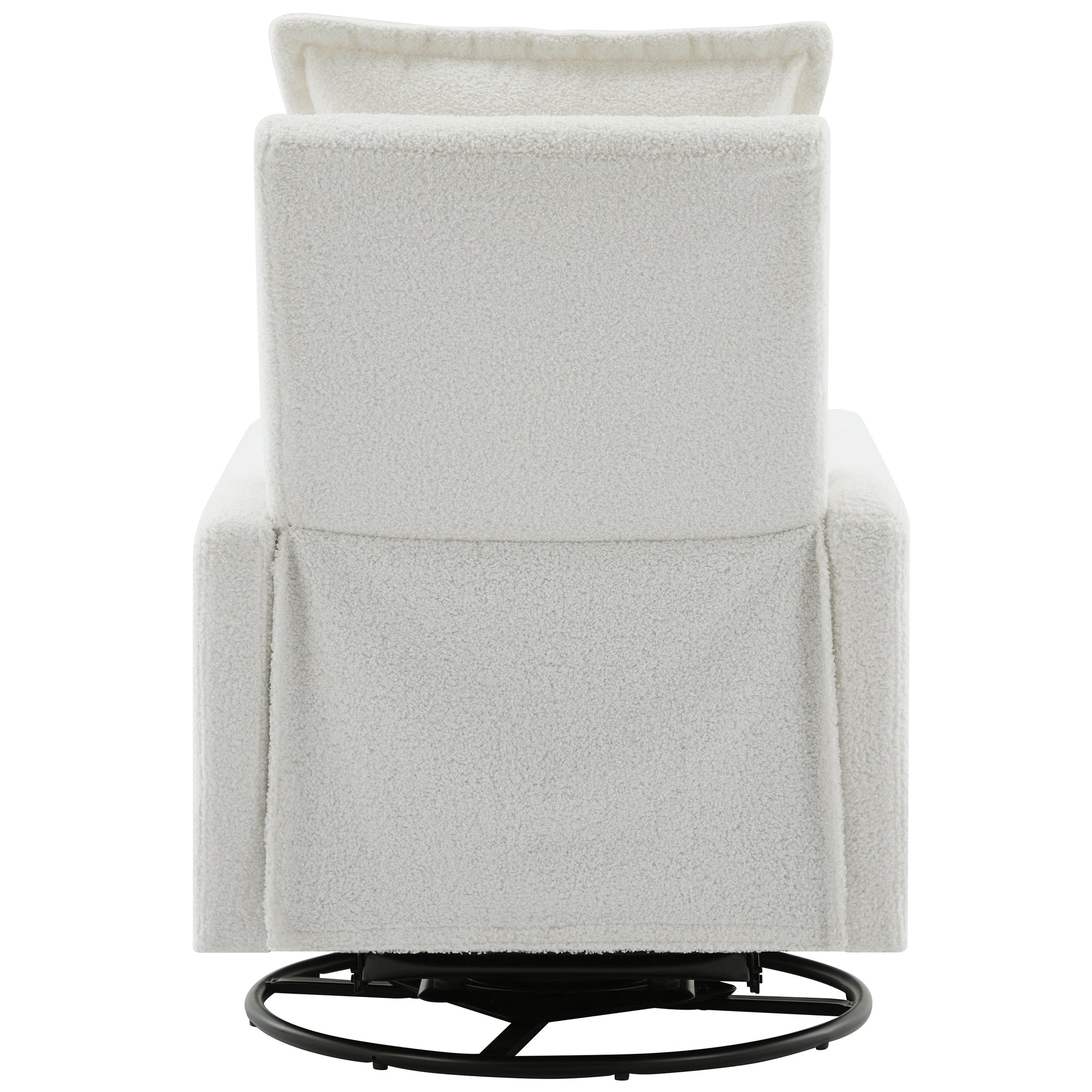 variant-group:rf-n701p348238k|Roomfitters Swivel Rocker Recliner Chair, Glider Rocking Armchair, Teddy Fleece Nursery Reclining Lounge Accent Chair, White