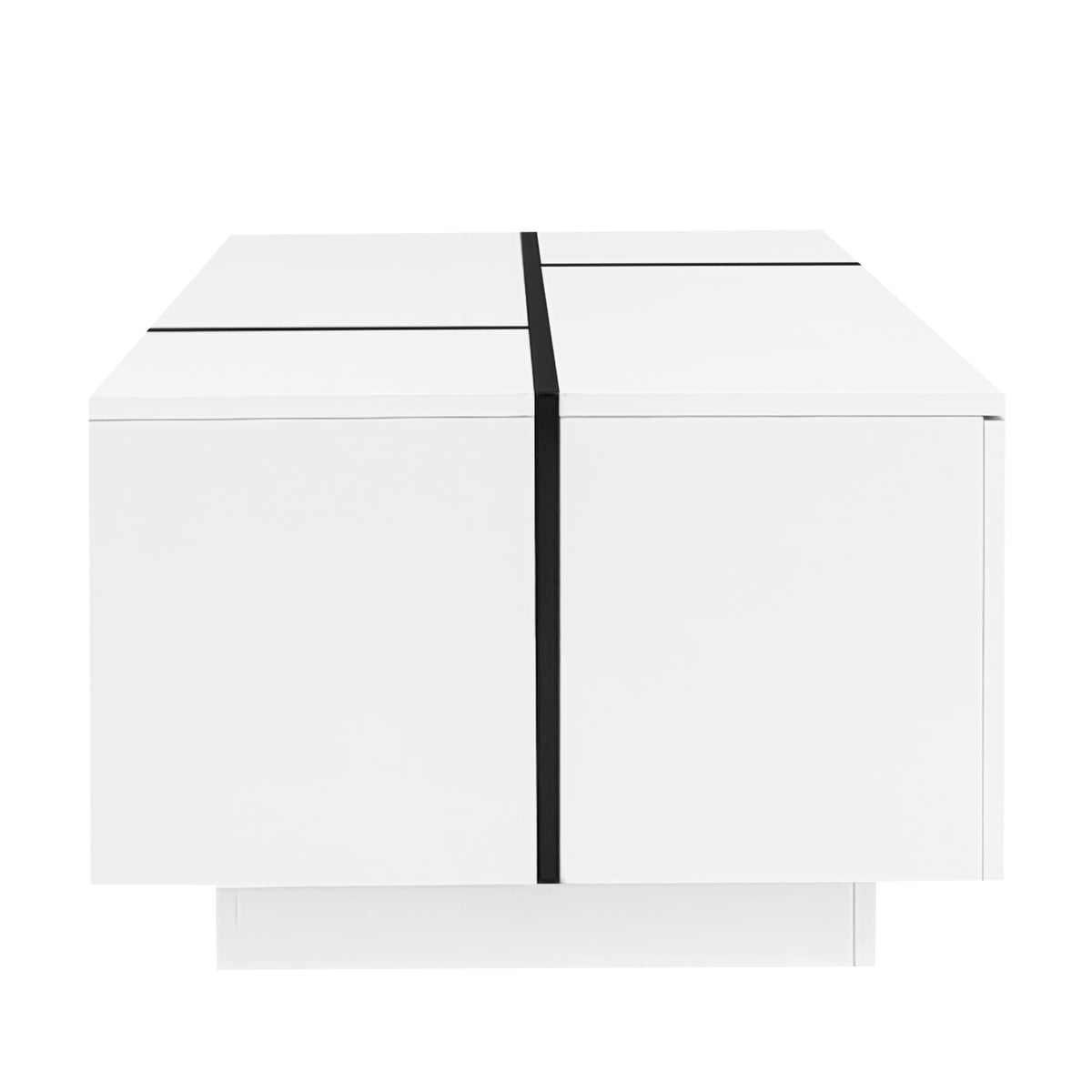 variant-group:rf-n724p292070k|Roomfitters Glossy Extendable Coffee Table with 2 Drawers and Hidden Storage Compartments, Multi-Functional Design, White