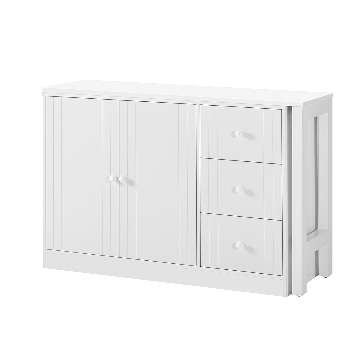 variant-group:rf-n711p334768k|Roomfitters Extendable Sideboard Buffet Cabinet with Storage, Multifunctional Console Table for Dining Room, White