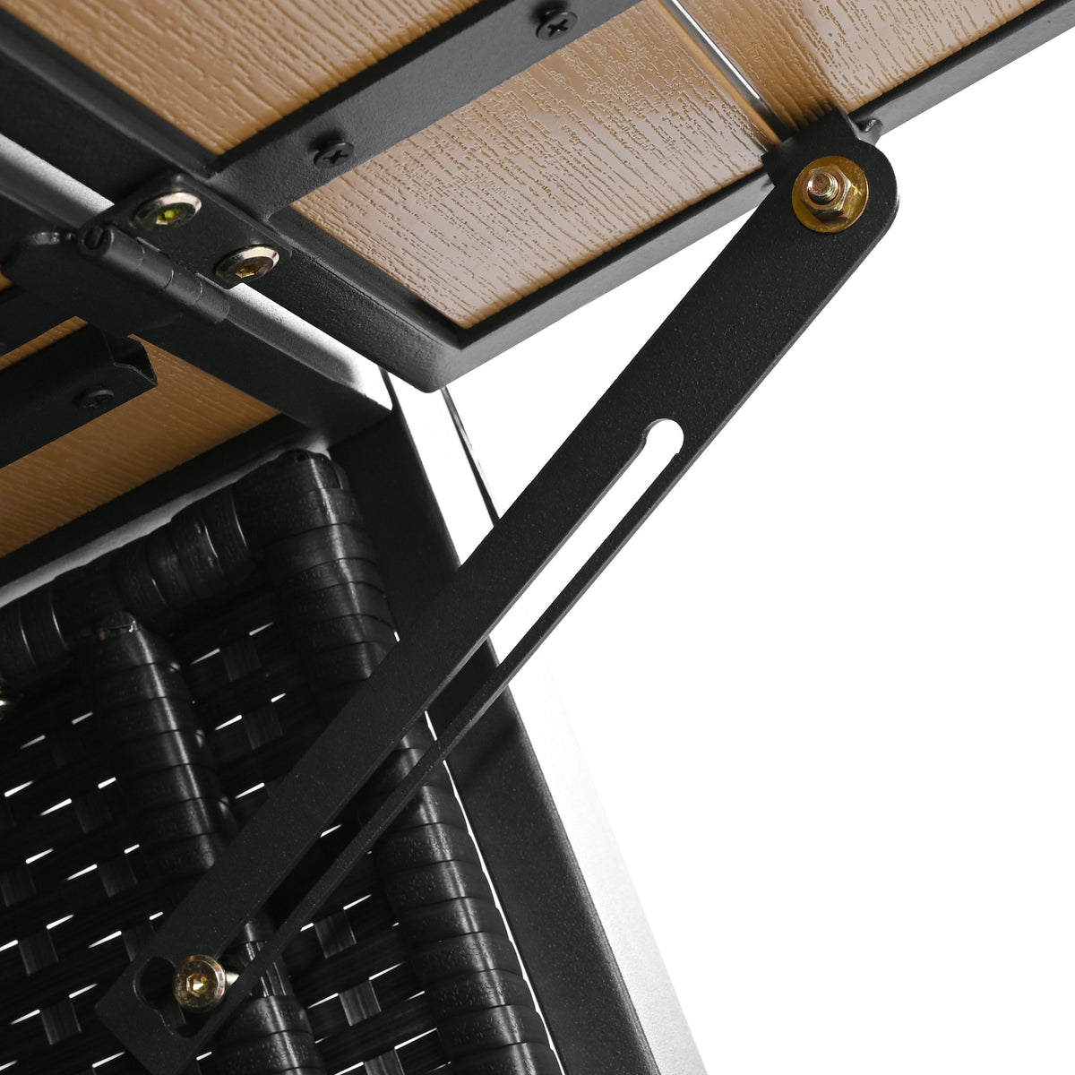 variant-group:rf-n707p233747b|Roomfitters 52.8" Wicker Outdoor Grill Cart with Plastic Wood Table, Rolling Island with Storage Cabinet, Double Handles, Black Brown