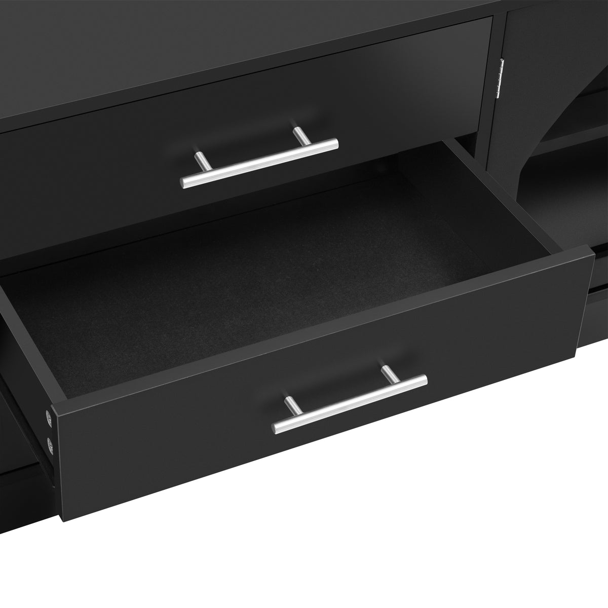 variant-group:rf-n724p284467b|Roomfitters Modern Minimalist TV Stand for up to 75 Inch TV, Entertainment Console Cabinet with Adjustable Shelves, Black