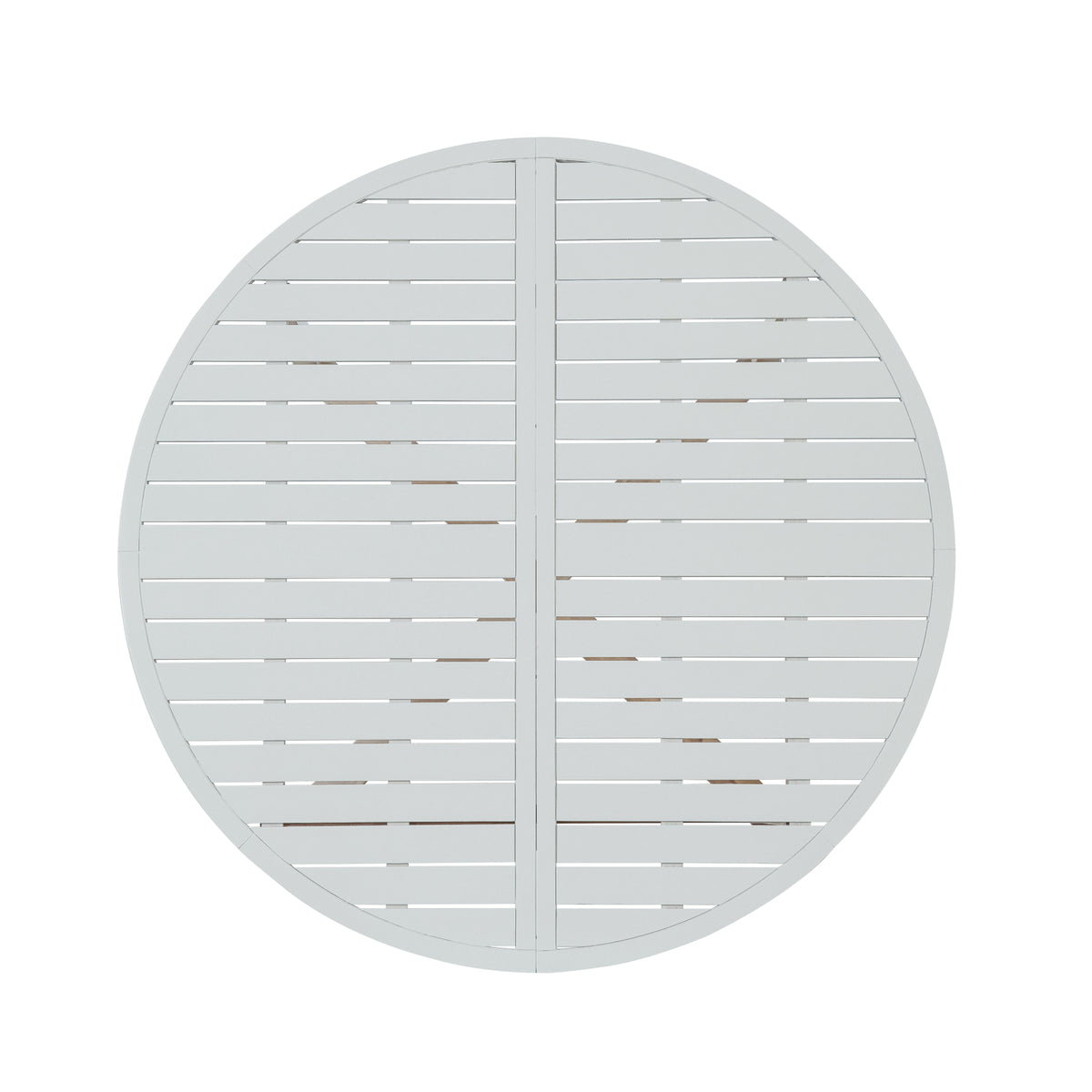 variant-group:rf-n711wy000475aad|Roomfitters 5-Piece Outdoor Dining Set for 4, 47.2-Inch Round Acacia Wood Table, Light Grey Slatted Patio Group