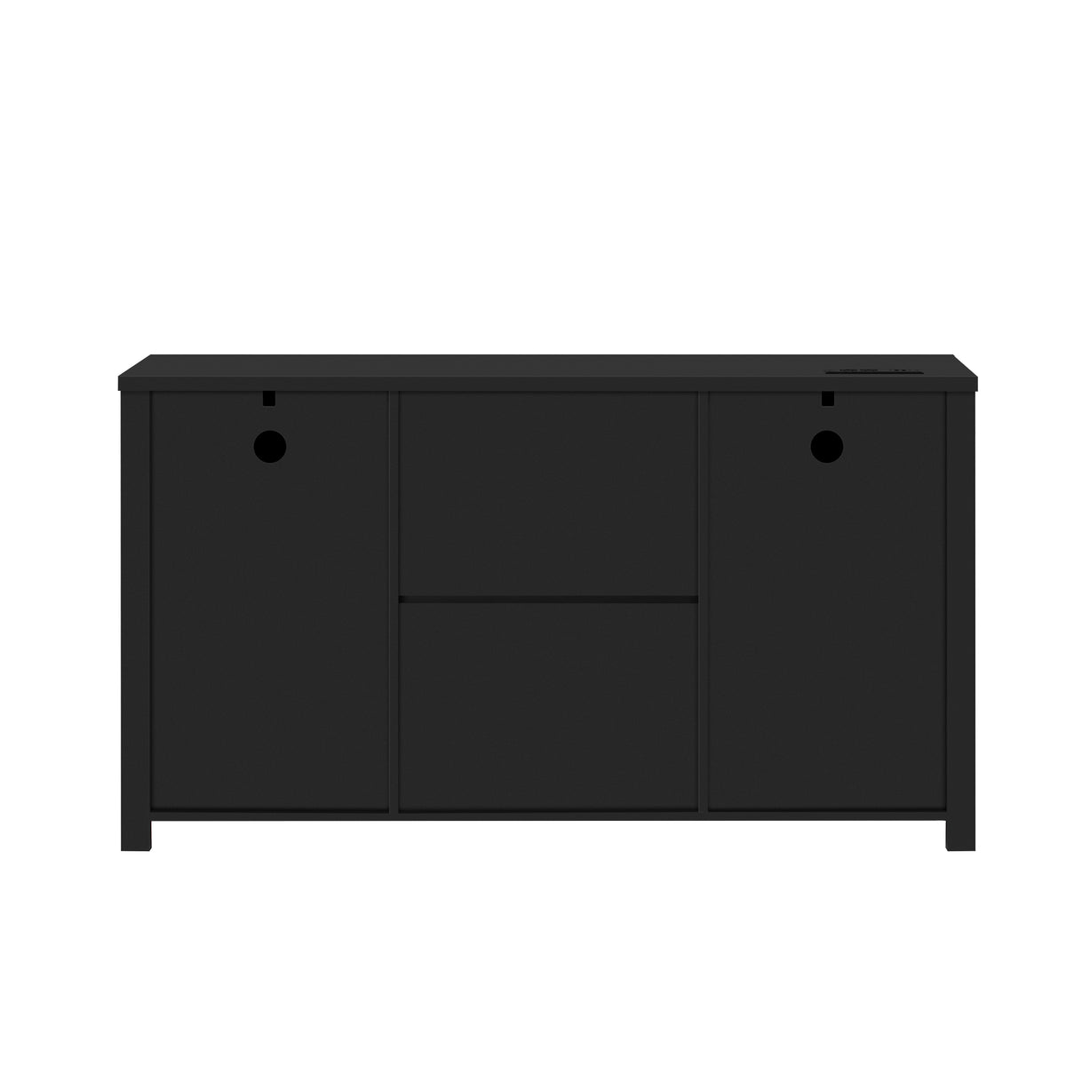 variant-group:rf-n711p347377b|Roomfitters 55.1" Storage Cabinet with 4 Drawers and Sliding Barn Doors, Farmhouse Sideboard Buffet for Kitchen & Dining, Black