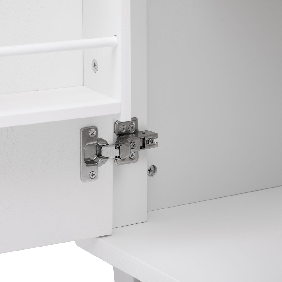 variant-group:rf-n707p221446w|Roomfitters 51" Fluted Kitchen Island with Drop Leaf, Rolling Cart with Storage Rack, Farmhouse Style, Towel Rack, White
