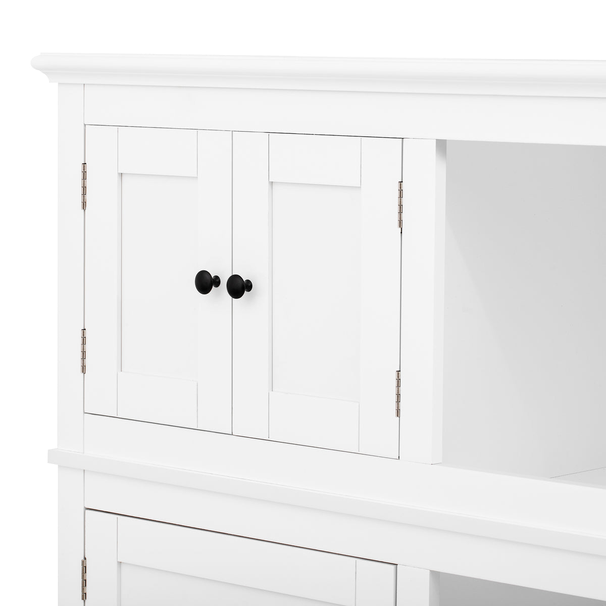 variant-group:rf-n724sj000160aak|Roomfitters 3-in-1 Entryway Hall Tree with Overhead Storage Cabinet, 2 Drawers, White