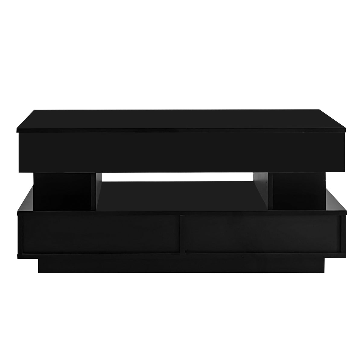 variant-group:rf-n724p290058b|Roomfitters Lift-Top Coffee Table with Hidden Storage and 2 Drawers, Multi-Functional Modern Table, Black