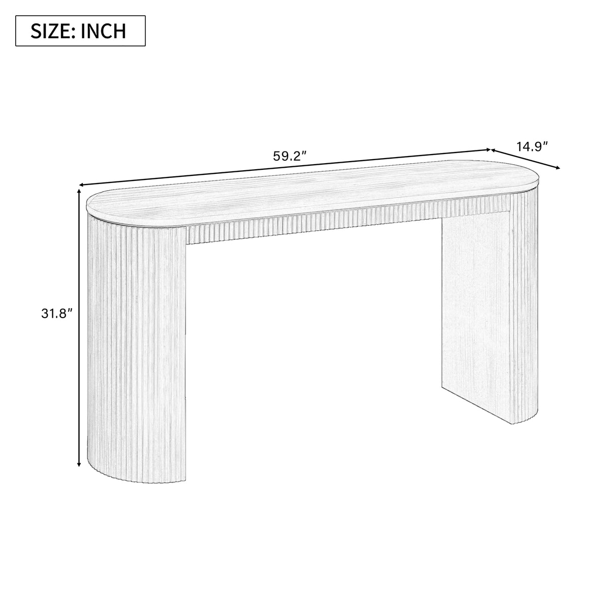 variant-group:rf-n711p205935v|Roomfitters Curved Console Table with Vertical Stripe Design, Entryway Table for Living Room, Navy Blue