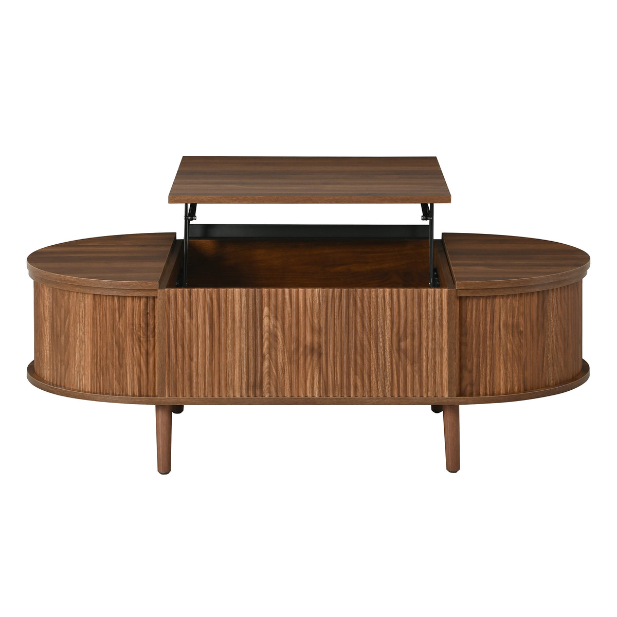 variant-group:rf-n724p416050m|Roomfitters Minimalist Oval Lift-Top Coffee Table with Wood Wave Grain Finish, Antique Brown