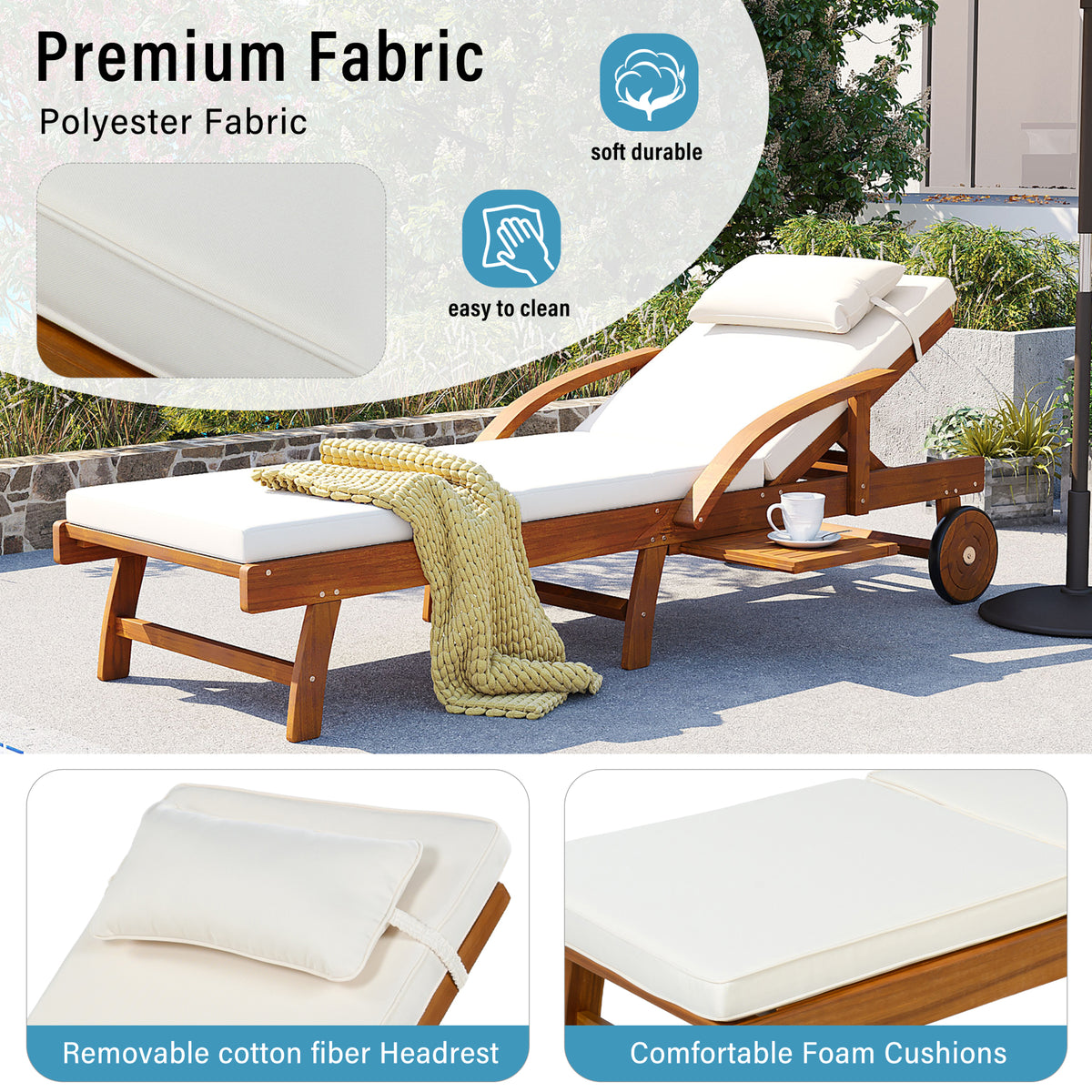variant-group:rf-n711wy000482aaa|Roomfitters 77.5-Inch Adjustable Acacia Wood Outdoor Lounge Chairs, Set of 2 Reclining Chaise Loungers, Beige Cushions