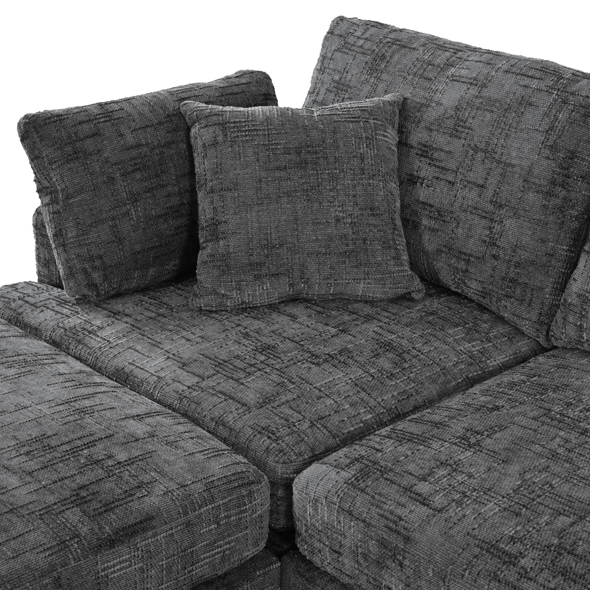 Roomfitters 127" U-Shaped Sectional Sofa, Modern Modular L-Shaped Couch with Movable Ottoman for Living Room, Grey Roomfitters