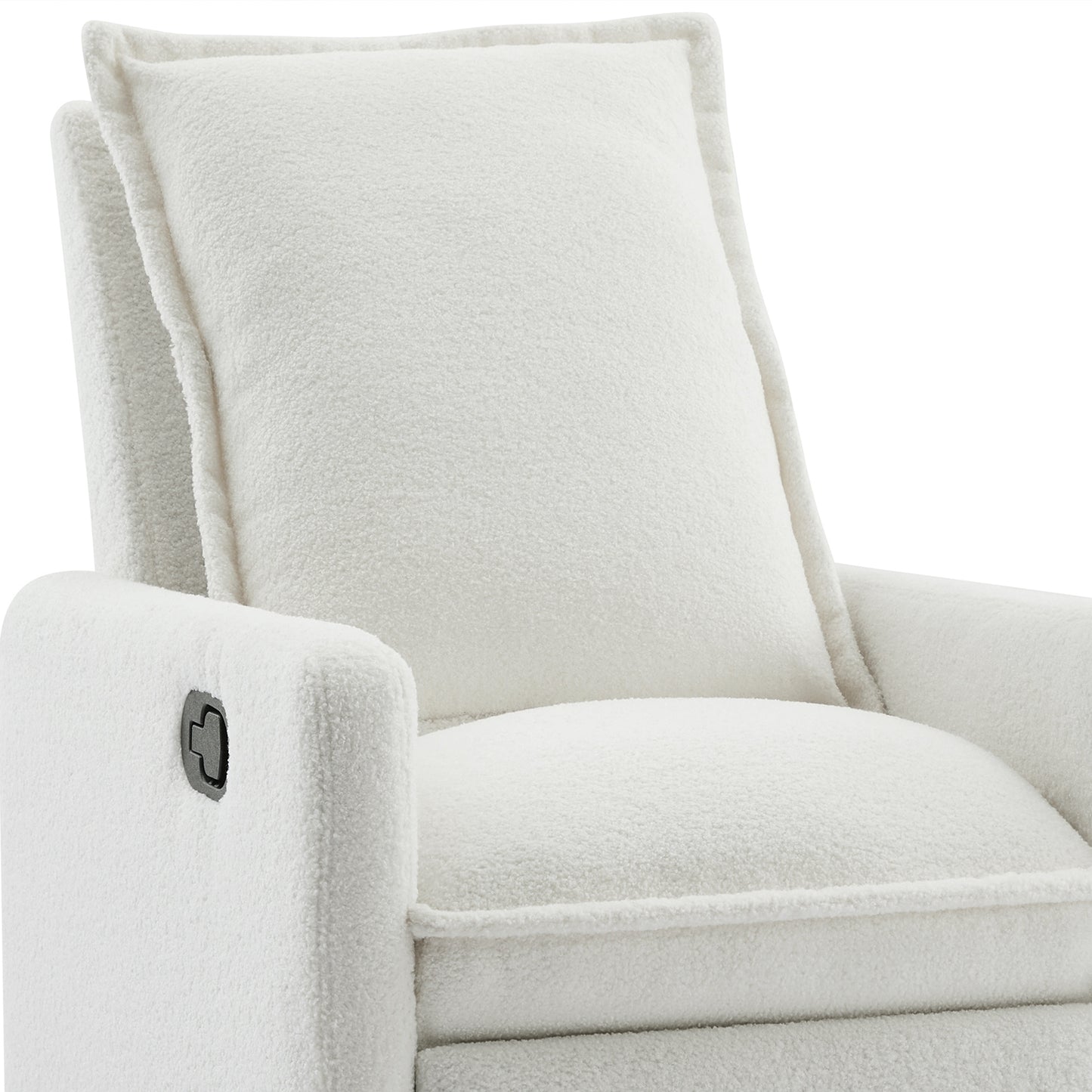 variant-group:rf-n701p348238k|Roomfitters Swivel Rocker Recliner Chair, Glider Rocking Armchair, Teddy Fleece Nursery Reclining Lounge Accent Chair, White