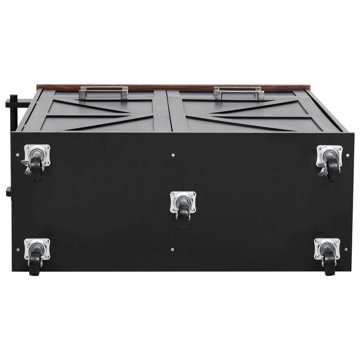 variant-group:rf-n707p307296b|Roomfitters 47.2" Farmhouse Kitchen Island with Drop Leaf, Tilt Trash Can Cabinet, Removable Mobile Side Racks, Black