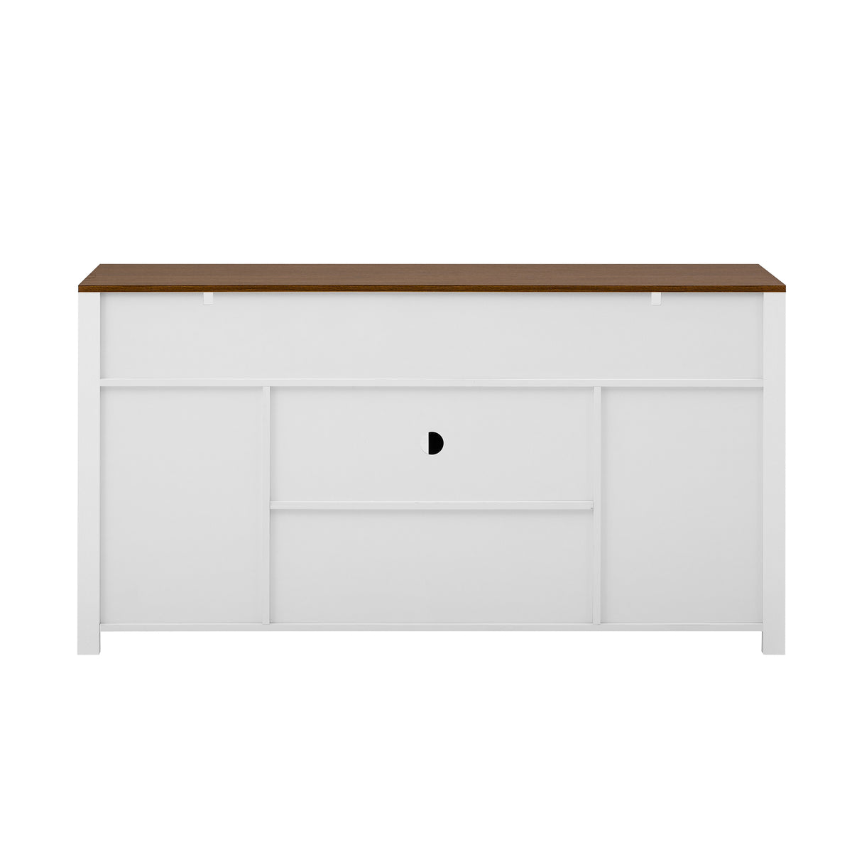 variant-group:rf-n711p347388k|Roomfitters 59.3" Sideboard Buffet Cabinet with Sliding Barn Doors, Modern Farmhouse Storage for Kitchen & Dining, Brown+White