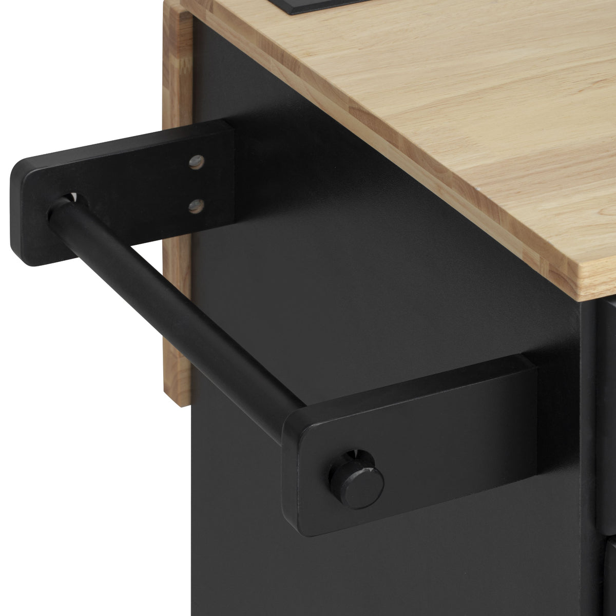 variant-group:rf-n707s299014b|Roomfitters 59.3" Kitchen Island with Power Outlet, Drop Leaf and Double Trash Can Pull Out, Rolling Cart, Black