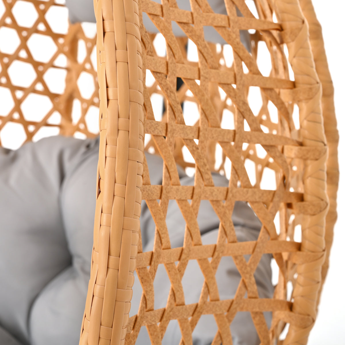 variant-group:rf-n711p255131s|Roomfitters Hanging Egg Chair with Stand, Rattan Wicker Swing Chair with Cushion for Indoor Outdoor Patio Balcony, Brown