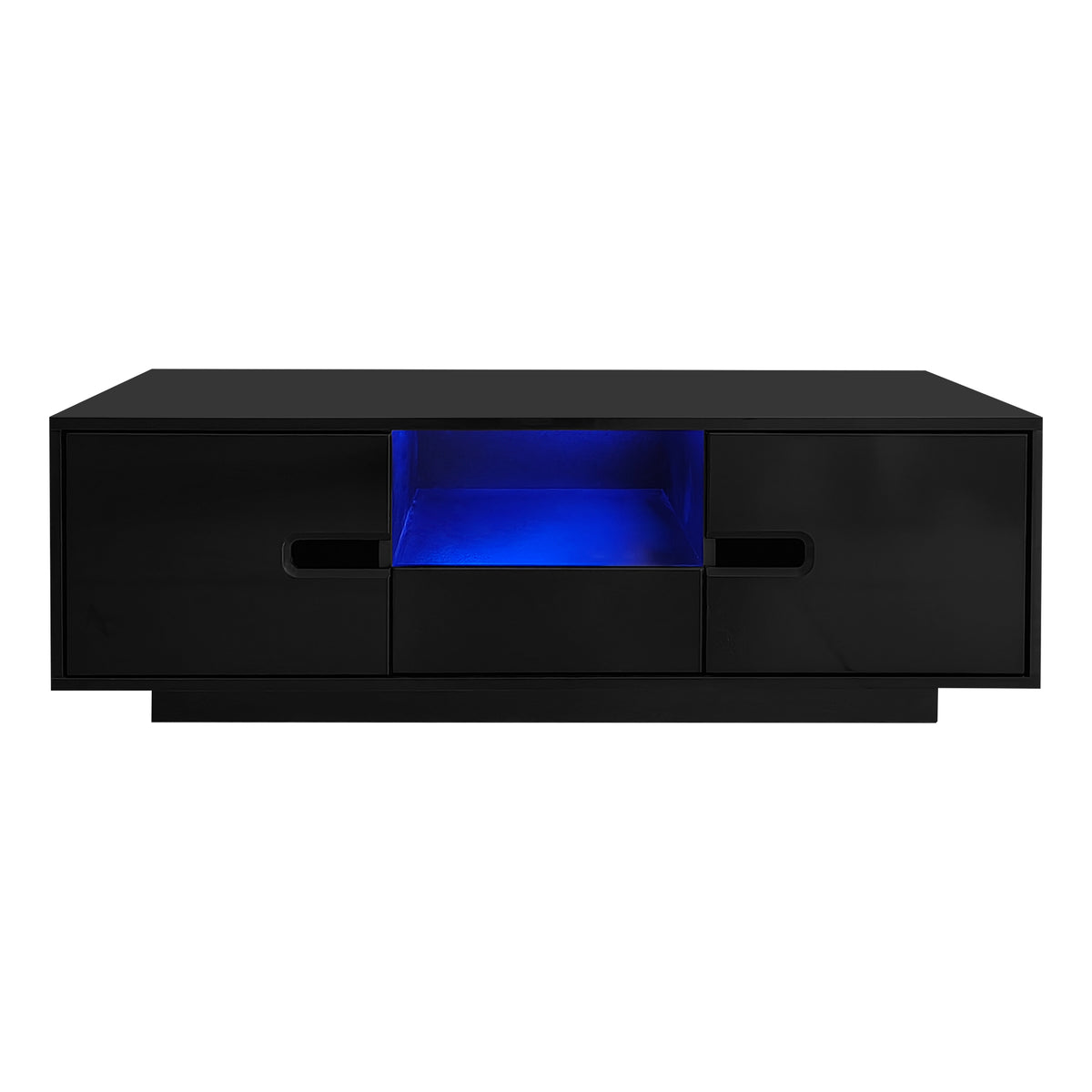 variant-group:rf-n724p294656b|Roomfitters Modern Glossy Coffee Table with Storage Space and Light Accent, Rectangle Center Table for Living Room, Black