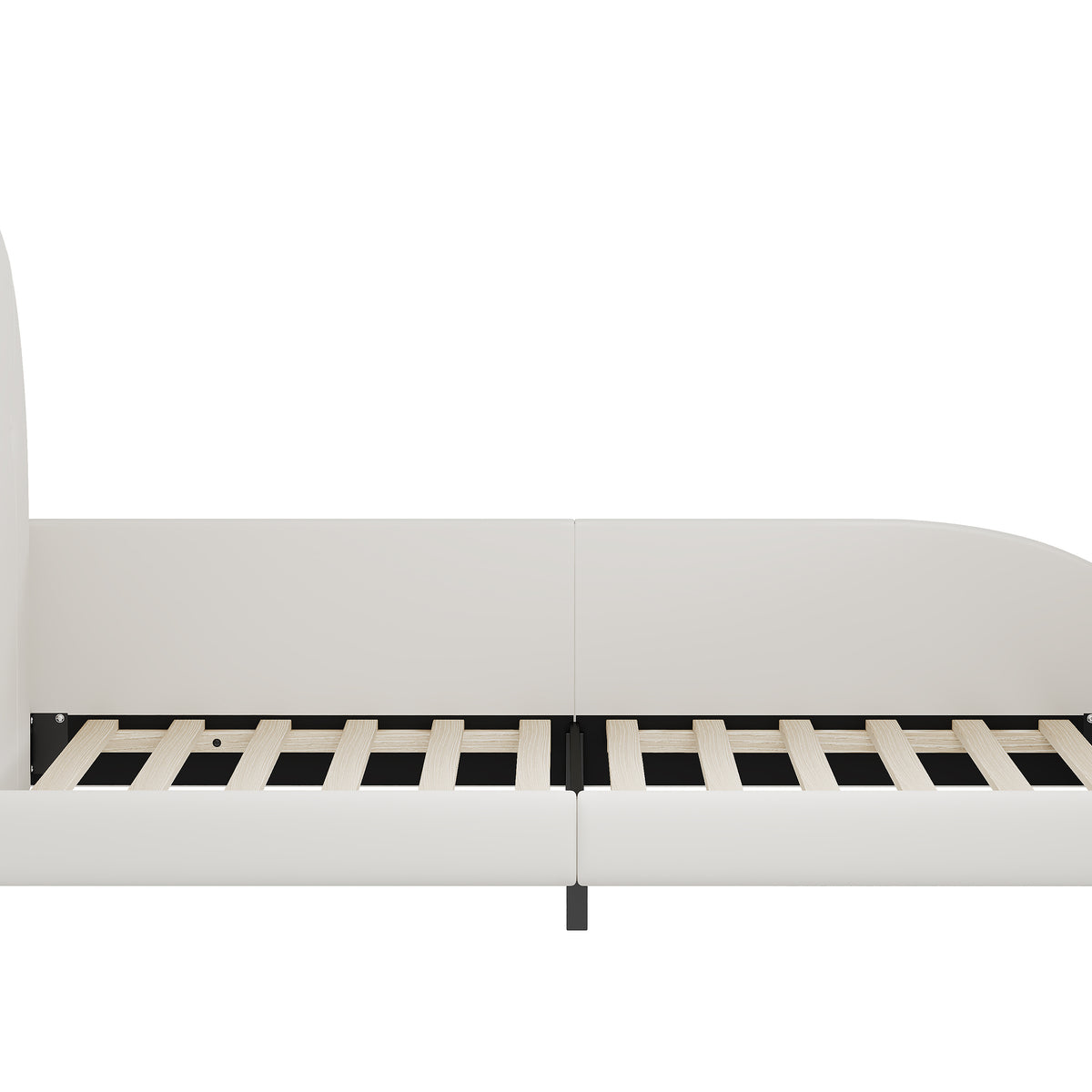 variant-group:rf-n733p198764k|Roomfitters Rabbit-Shaped Princess Twin Platform Bed with Upholstered Headboard and Footboard, White
