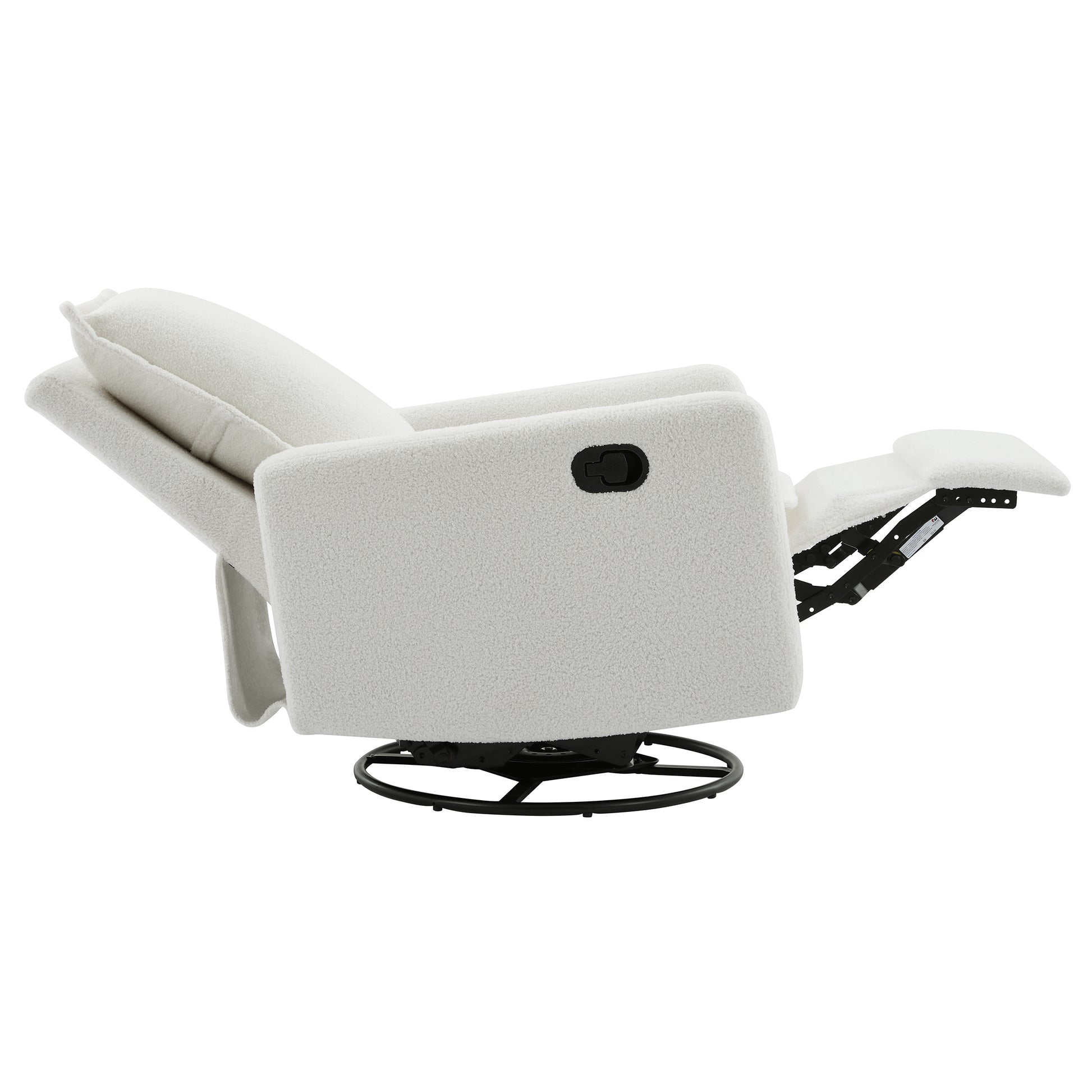 variant-group:rf-n701p348238k|Roomfitters Swivel Rocker Recliner Chair, Glider Rocking Armchair, Teddy Fleece Nursery Reclining Lounge Accent Chair, White