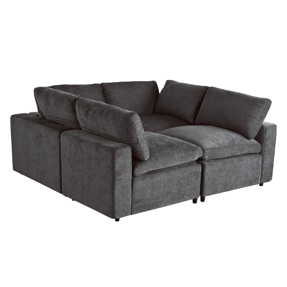 variant-group:rf-n711wy000413aae|Roomfitters Upholstered Modular Sofa with Storage Space, USB Charging Ports, Wireless Charging, Built-in Bluetooth Speaker, Sectional Sofa for Living Room and Apartment, Gray