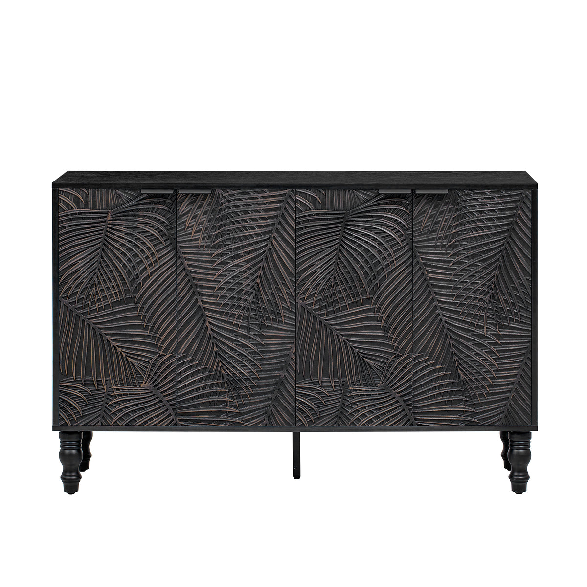 variant-group:rf-n724p233372b|Roomfitters Modern TV Stand for up to 43 Inch TV, Entertainment Console with Storage Compartments and Wood Legs, Black