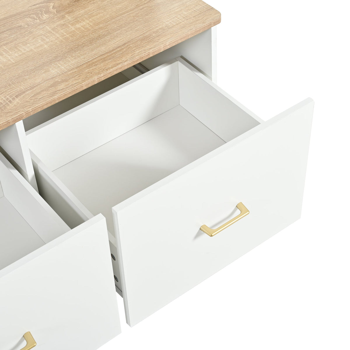 Roomfitters 5-in-1 Modern Entryway Hall Tree, 6 Drawers, 3 Wardrobe Cupboards, White Roomfitters