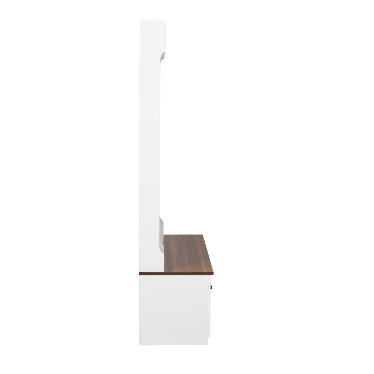 variant-group:rf-n724p235232d|Roomfitters 5-in-1 Entryway Bench with Coat Rack, Hooks, Drawers and Adjustable Shelves, Hall Tree for Hallway or Living Room, Brown+White