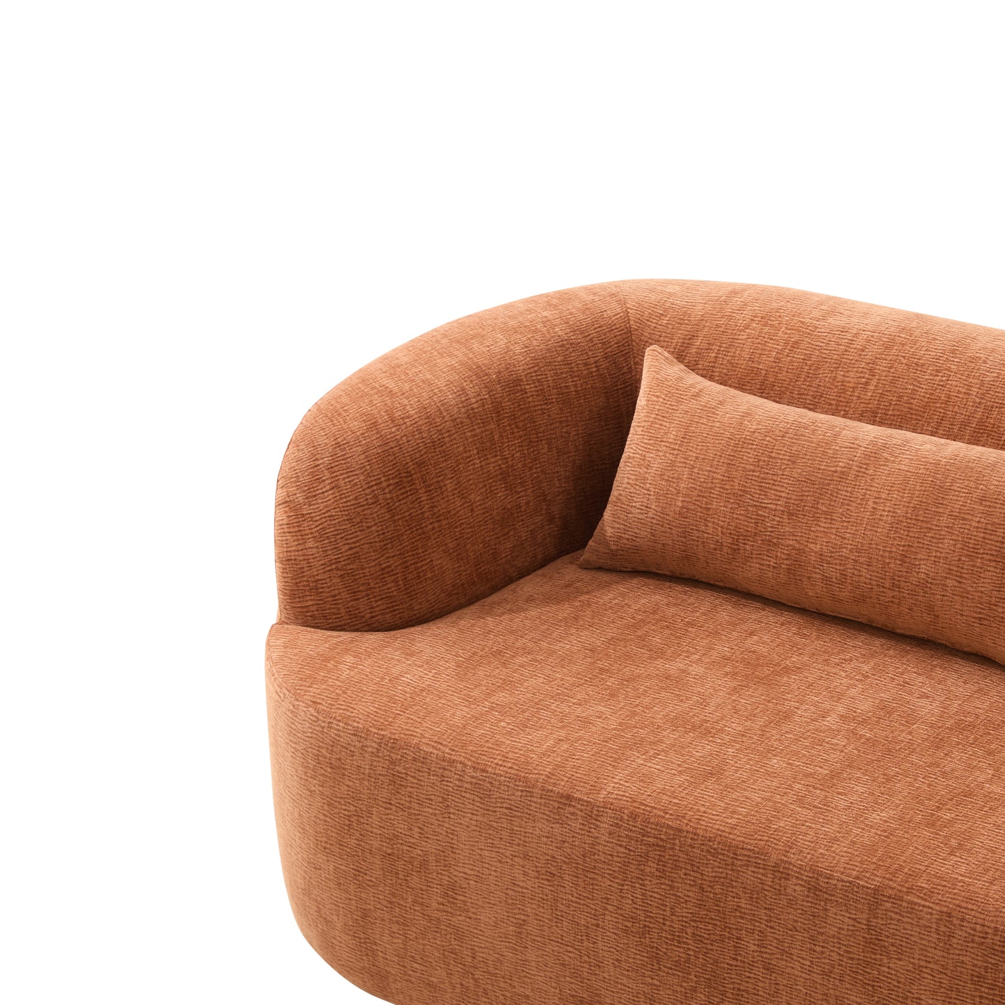 variant-group:rf-n723p404465g|Roomfitters 86 Inch Modern Curvy Sofa, 3-Seater Rounded Upholstered Couch with Plush Throw Pillows for Living Room, Orange