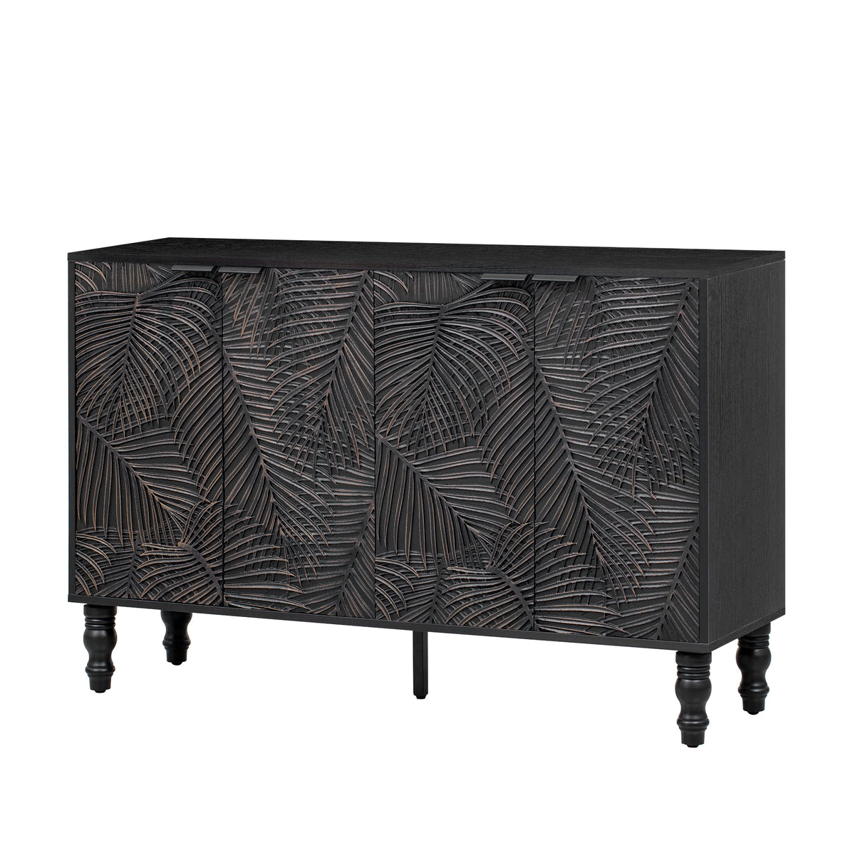 variant-group:rf-n724p233372b|Roomfitters Modern TV Stand for up to 43 Inch TV, Entertainment Console with Storage Compartments and Wood Legs, Black