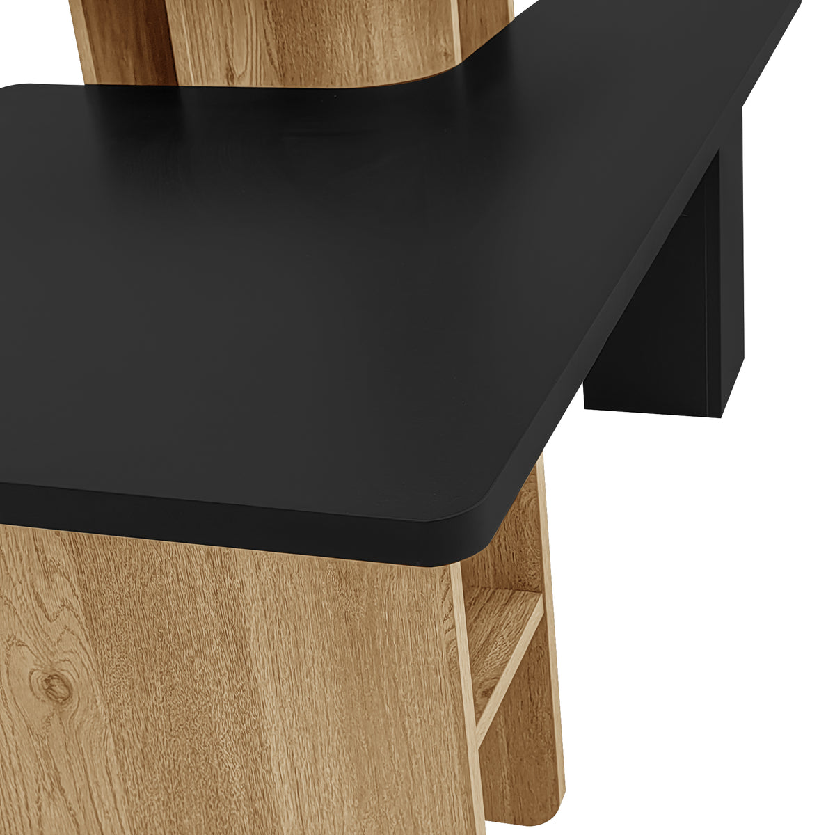 variant-group:rf-n724p294661b|Roomfitters Farmhouse Nesting Coffee Table Set of 2, Rectangle Wood Finish Accent Tables for Living Room and Sofa Side, Black