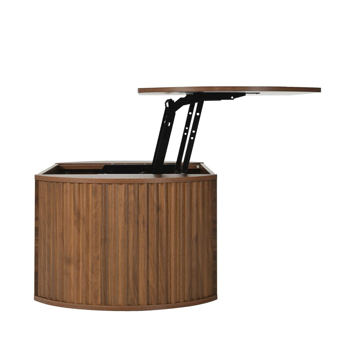 variant-group:rf-n724p308481d|Roomfitters Oval Lift-Top Coffee Table with Hidden Compartment, Wooden Center Table with Storage, Modern Design, Brown