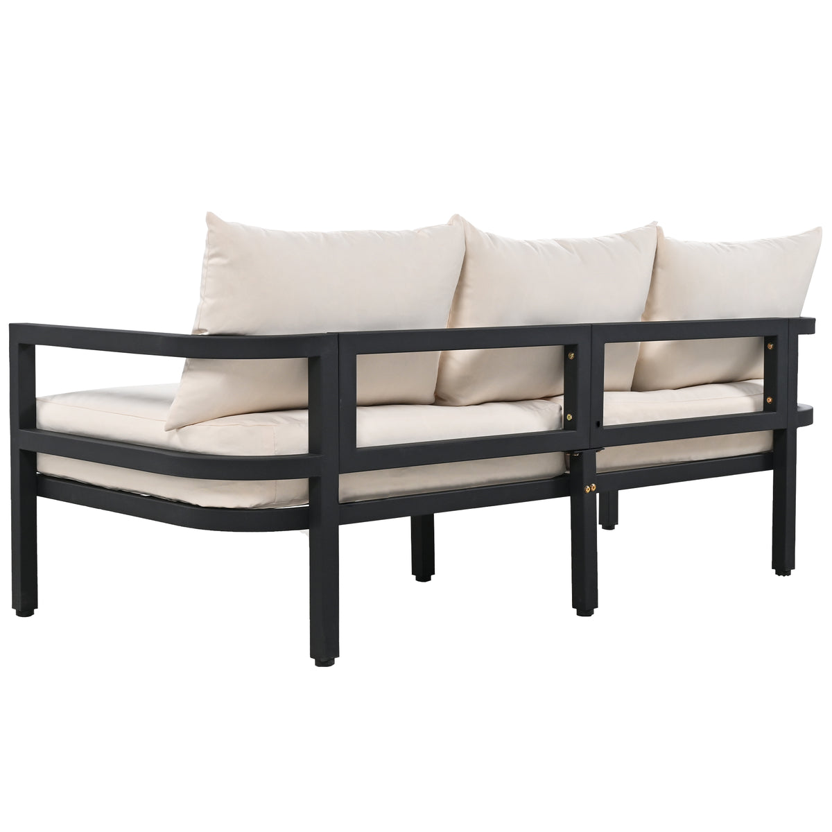 variant-group:rf-n711wy000470aaa|Roomfitters 4-Piece Outdoor Steel Sofa Set with Coffee Table, 3-Seater Couch and 2 Armchairs for Patio Garden, Beige